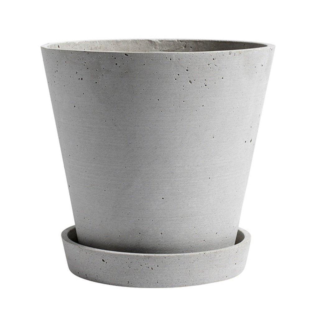 Flowerpot with Saucer Grey XL (20x21,5cm)