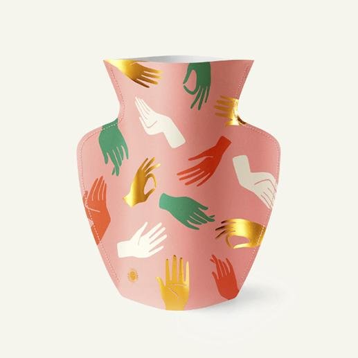 Paper Vase Hamsa Pink