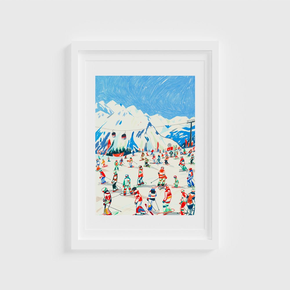 Kronplatz Ski Season Giclée Print A3