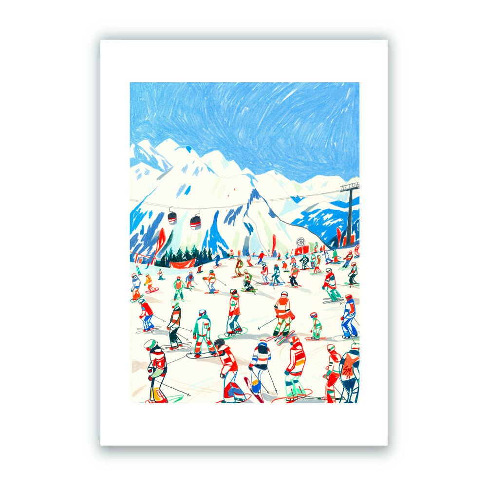 Kronplatz Ski Season Giclée Print A5