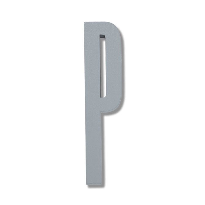 Wooden Letter P Grey