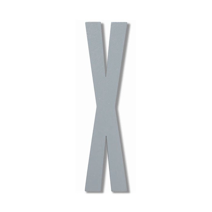 Wooden Letter X Grey