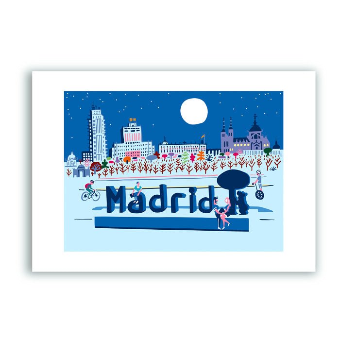 Madrid Azul Impresión Giclée A5