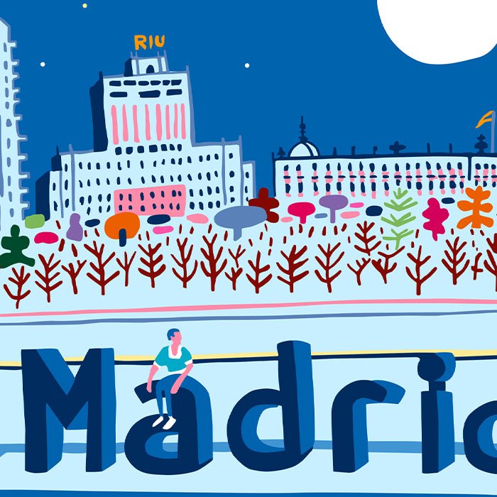 Madrid Azul Impresión Giclée A4