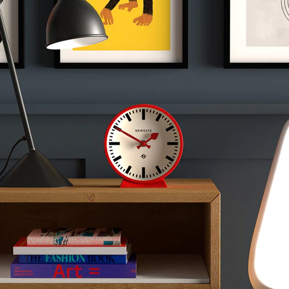 Table Clock Railway Red