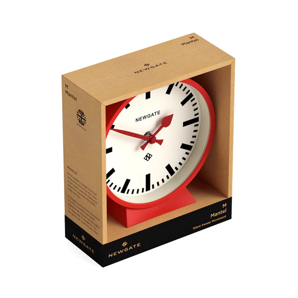Table Clock Railway Red