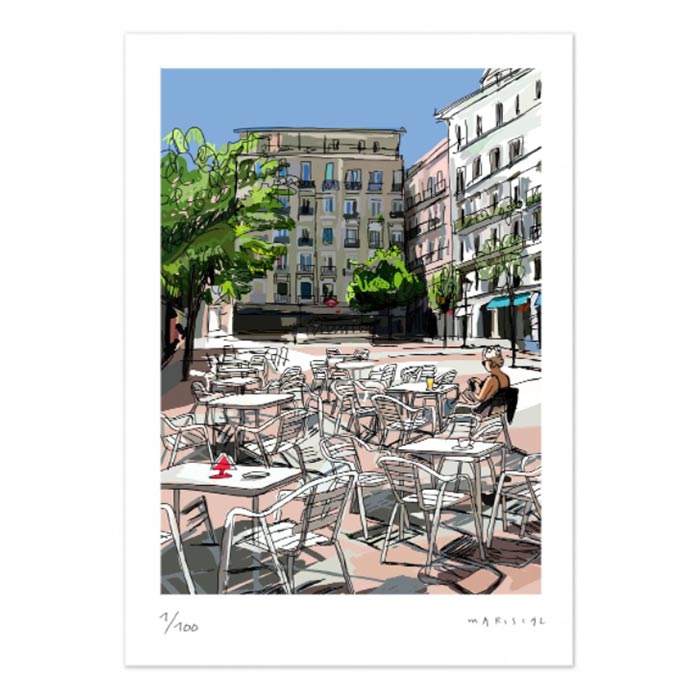 Plaza de Chueca Impresión Fine Art Paper A4