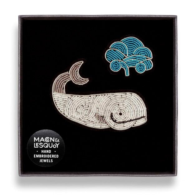 Moby Dick Hand-embroidered brooch