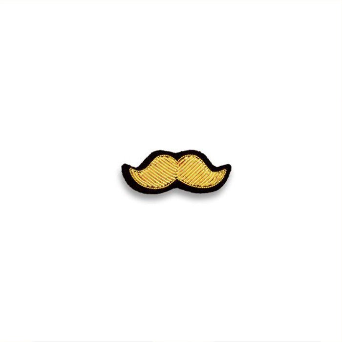 Golden Moustache Hand-embroidered Brooch