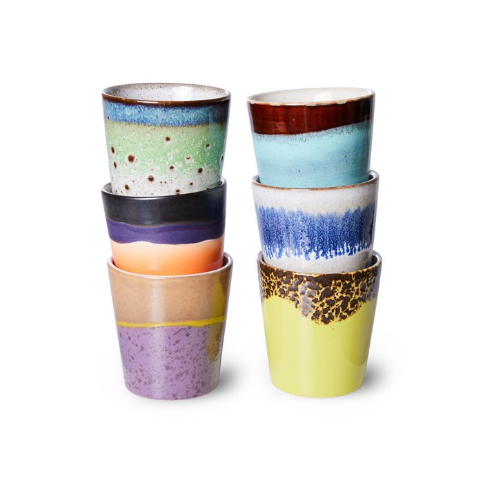 70s Ceramics Coffee Mugs Pluto (set of 6)
