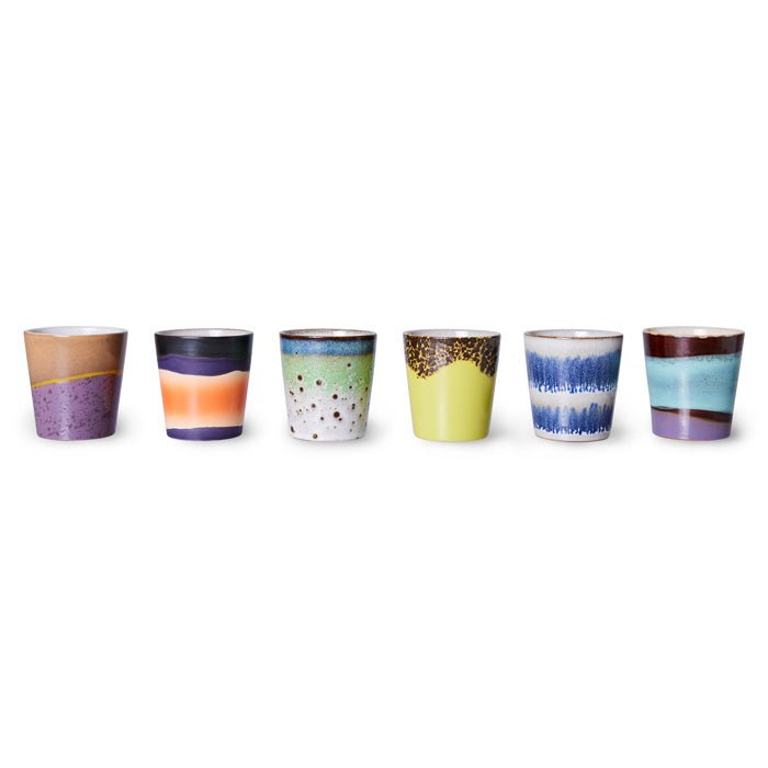 Tasses à café en céramique des années 70 Pluto (lot de 6)