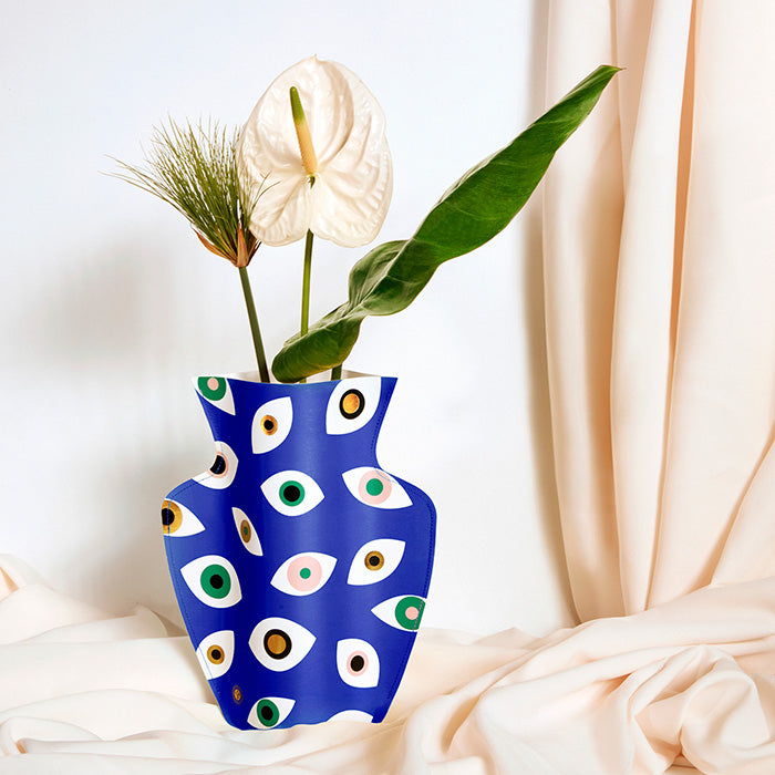 Vase en papier Nazar Bleu