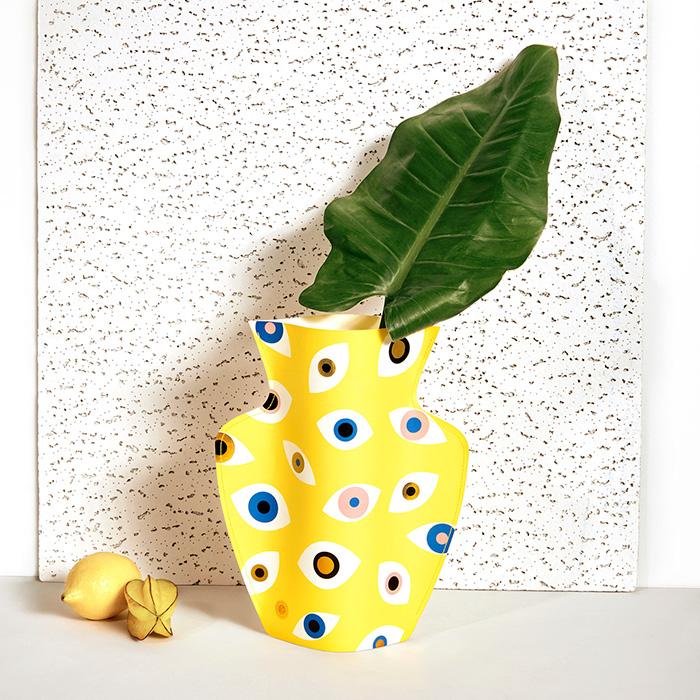 Paper Vase Nazar Yellow