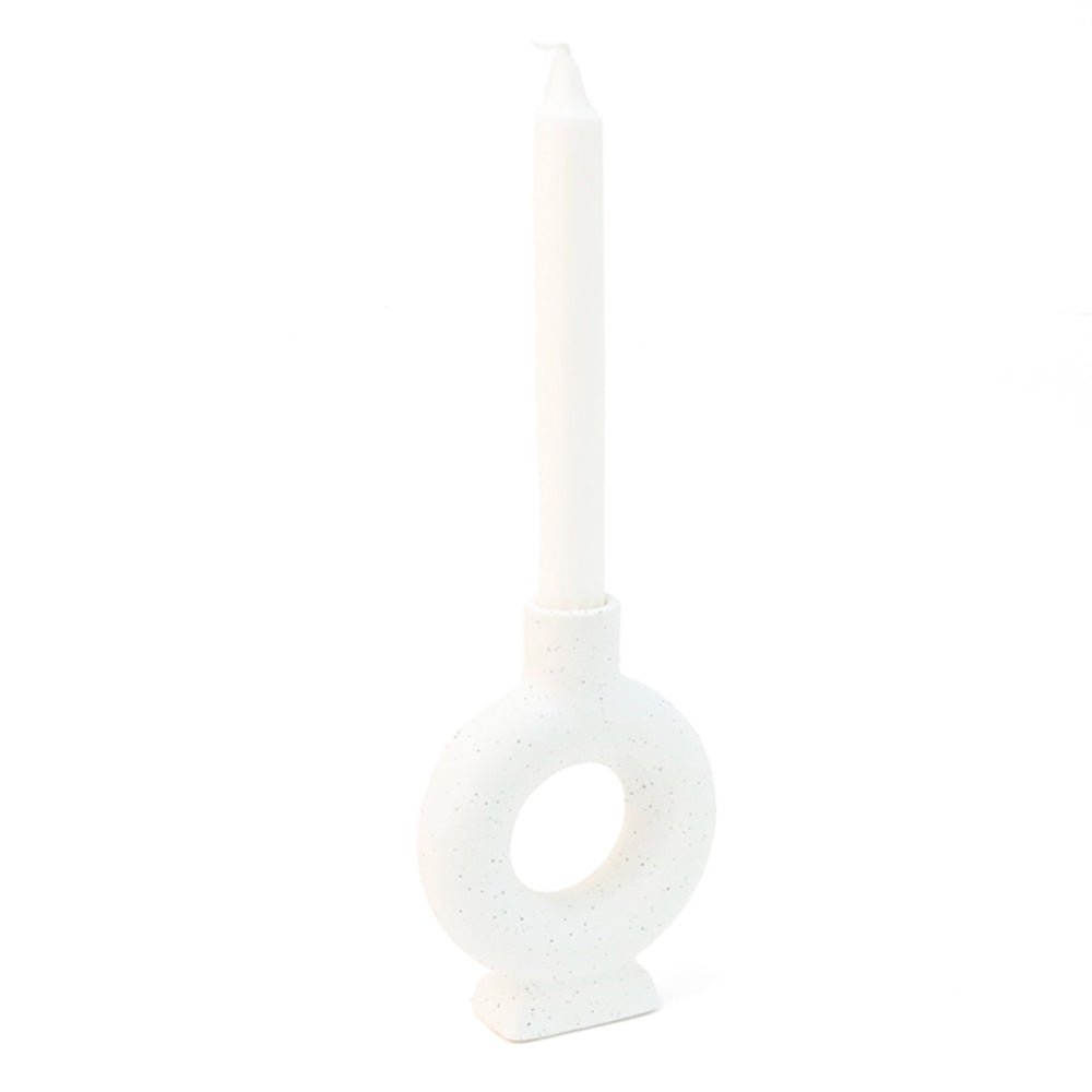 Oval Ceramic Candle Holder White