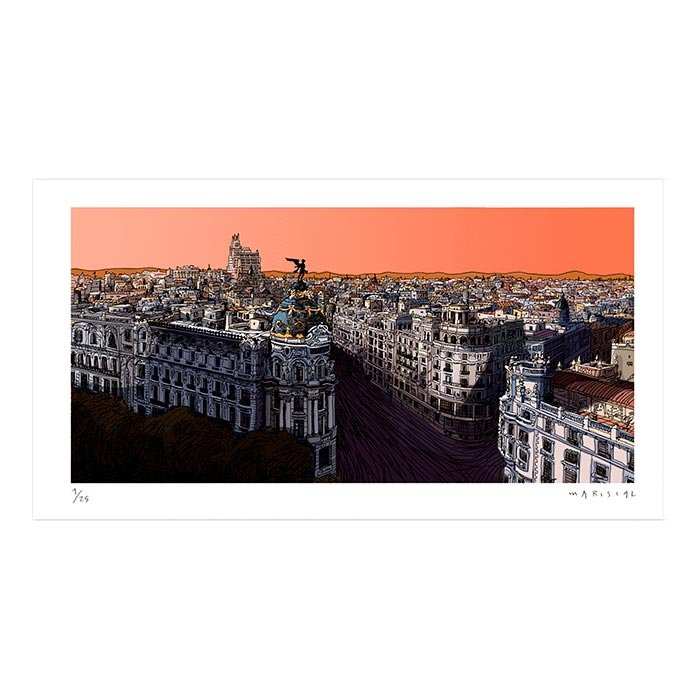 Panorámica de Madrid Fine Art Paper Print 80 x 43