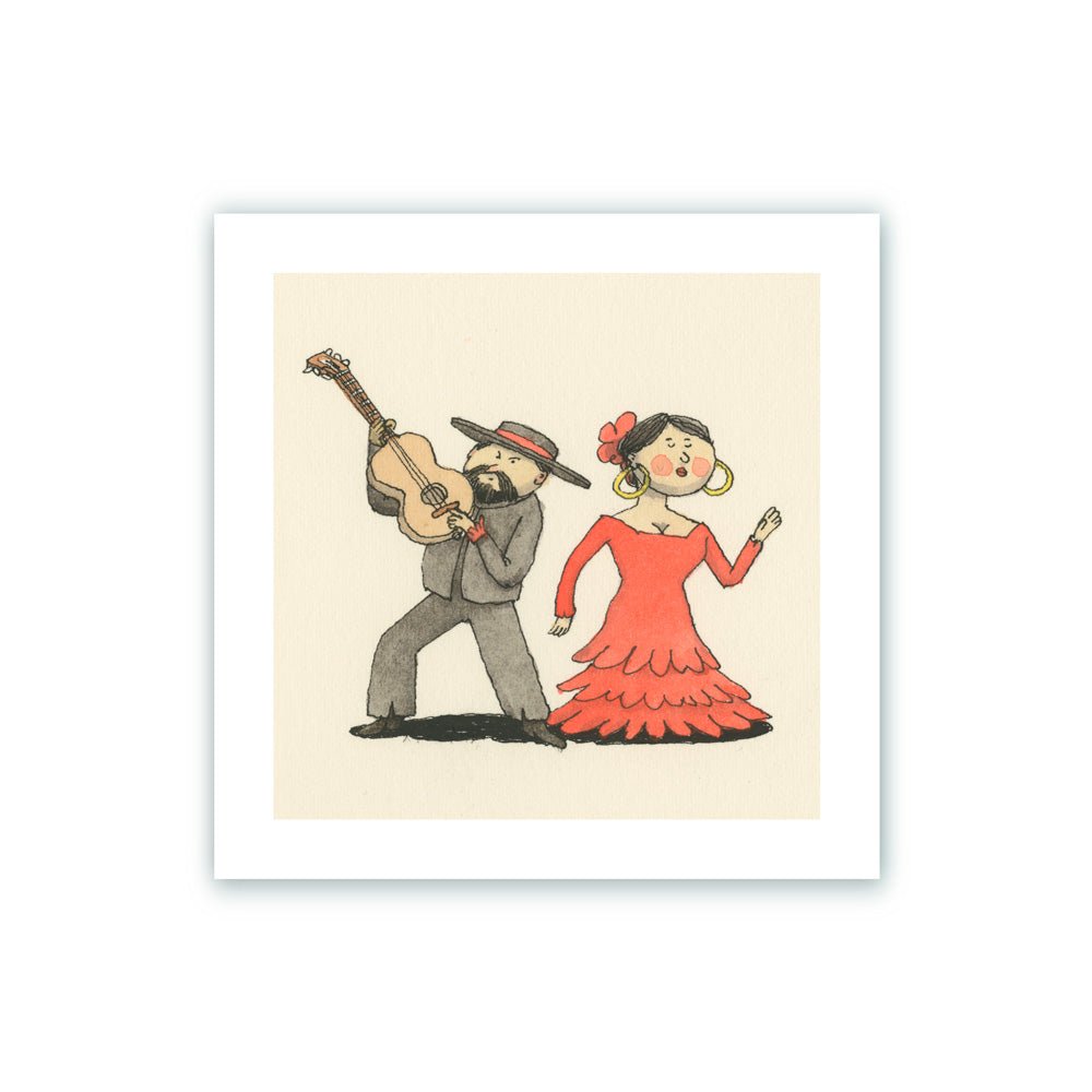 Flamenco Couple Giclée Print 22x22