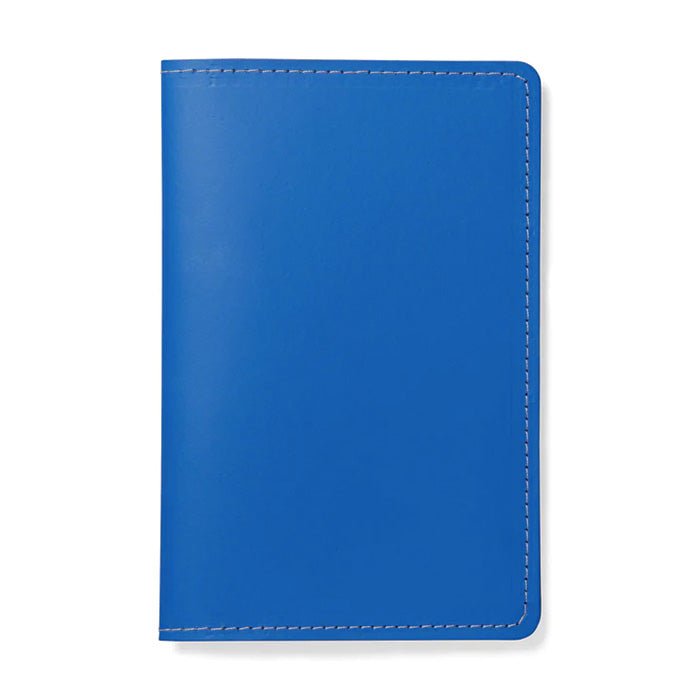 Porte-passeport en cuir recyclé (bleu / rouge)