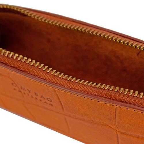 Pencil Case Large Cognac Croco Classic Leather