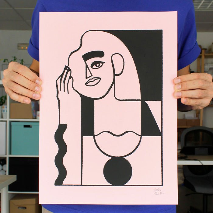 Pink Woman Screen Print A3