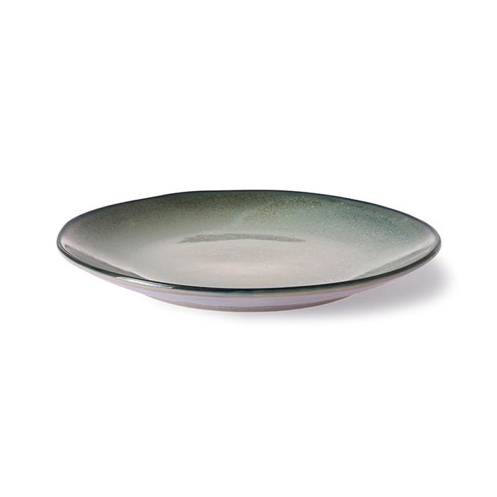 Home Chef Ceramics Assiette Plate Gris/Vert