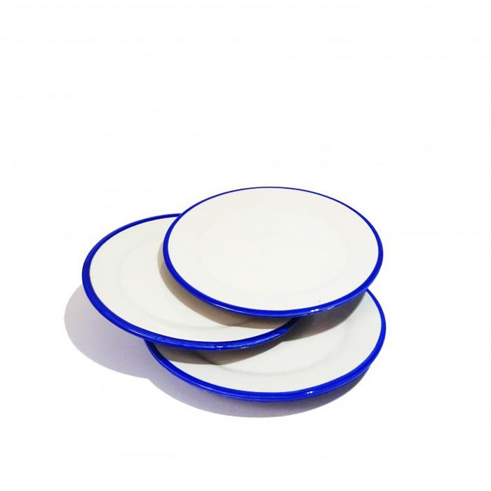 Medium Shallow Plate Blue Rim
