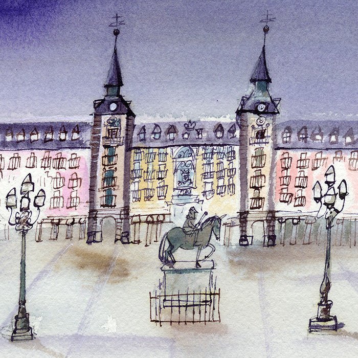 Plaza Mayor Vacía Giclée Print A5