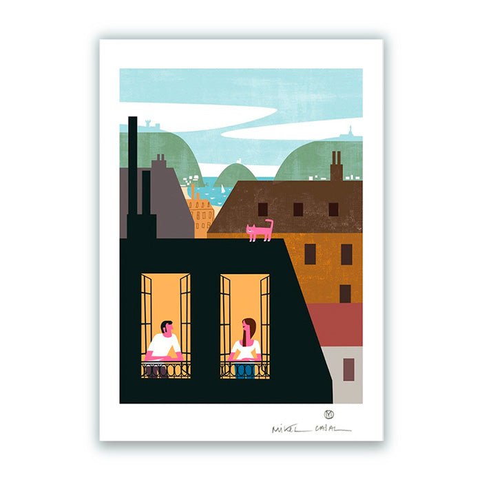 San Sebastian Skyline Fine Art Paper Print A3