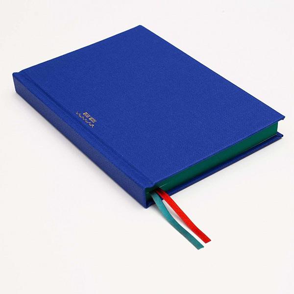 Side Colored Notebook A6 Cream Plain Paper - Blue