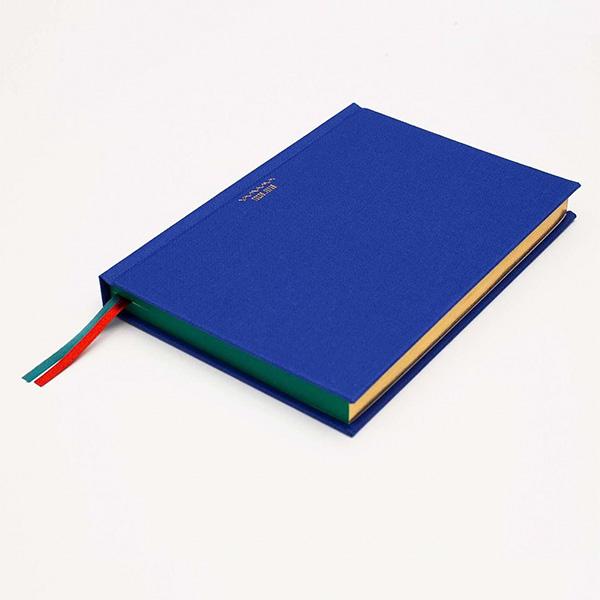 Cuaderno Bordes de Colores A6 Papel Crema Liso - Azul