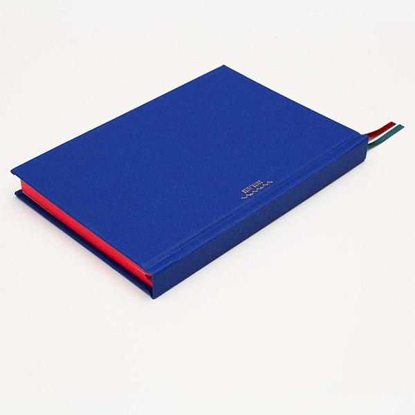 Cuaderno Bordes de Colores A6 Papel Crema Liso - Azul