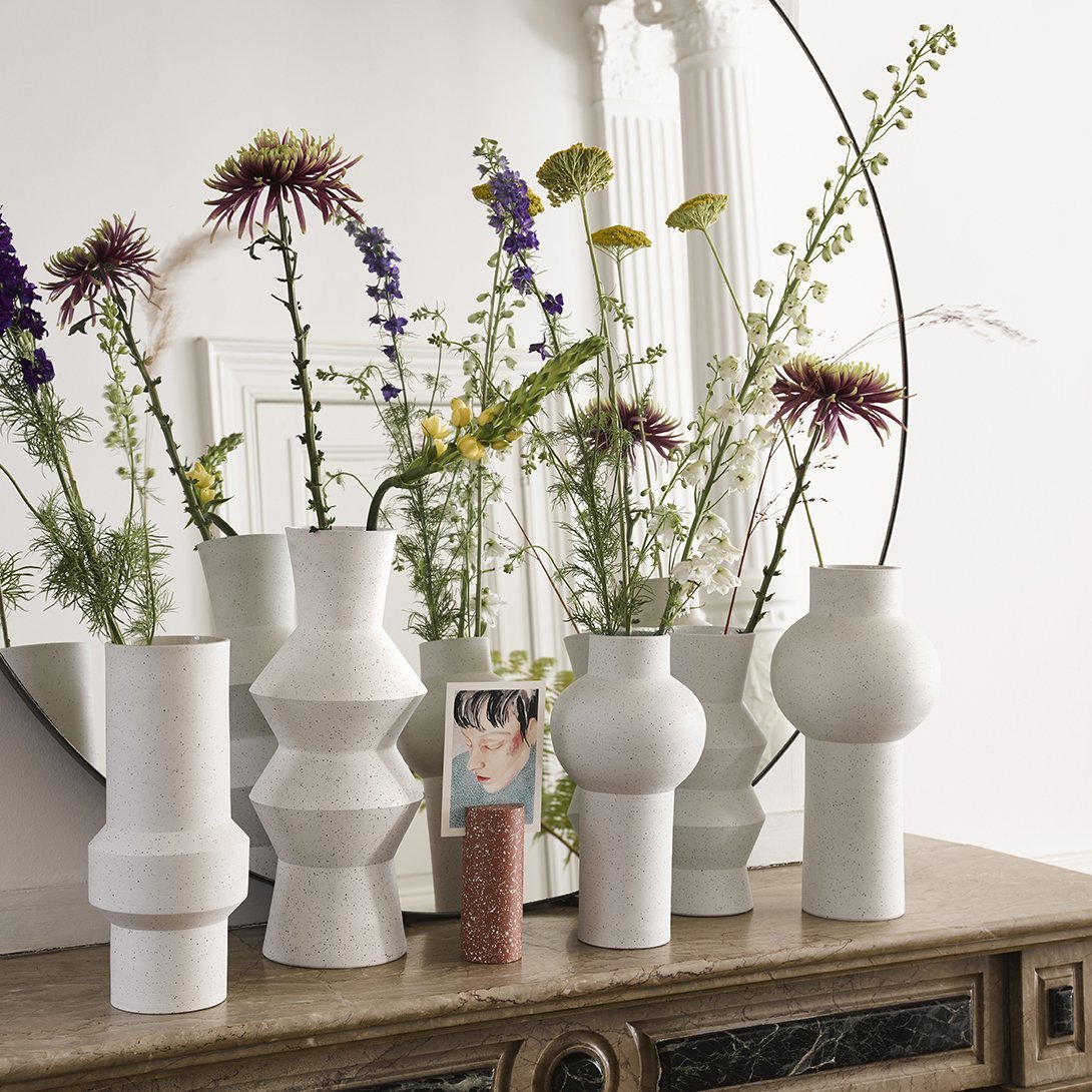 Speckled Clay Vase Round M