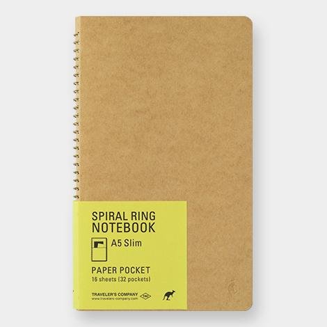 Spiral Ring Notebook A5 Slim Paper Pocket