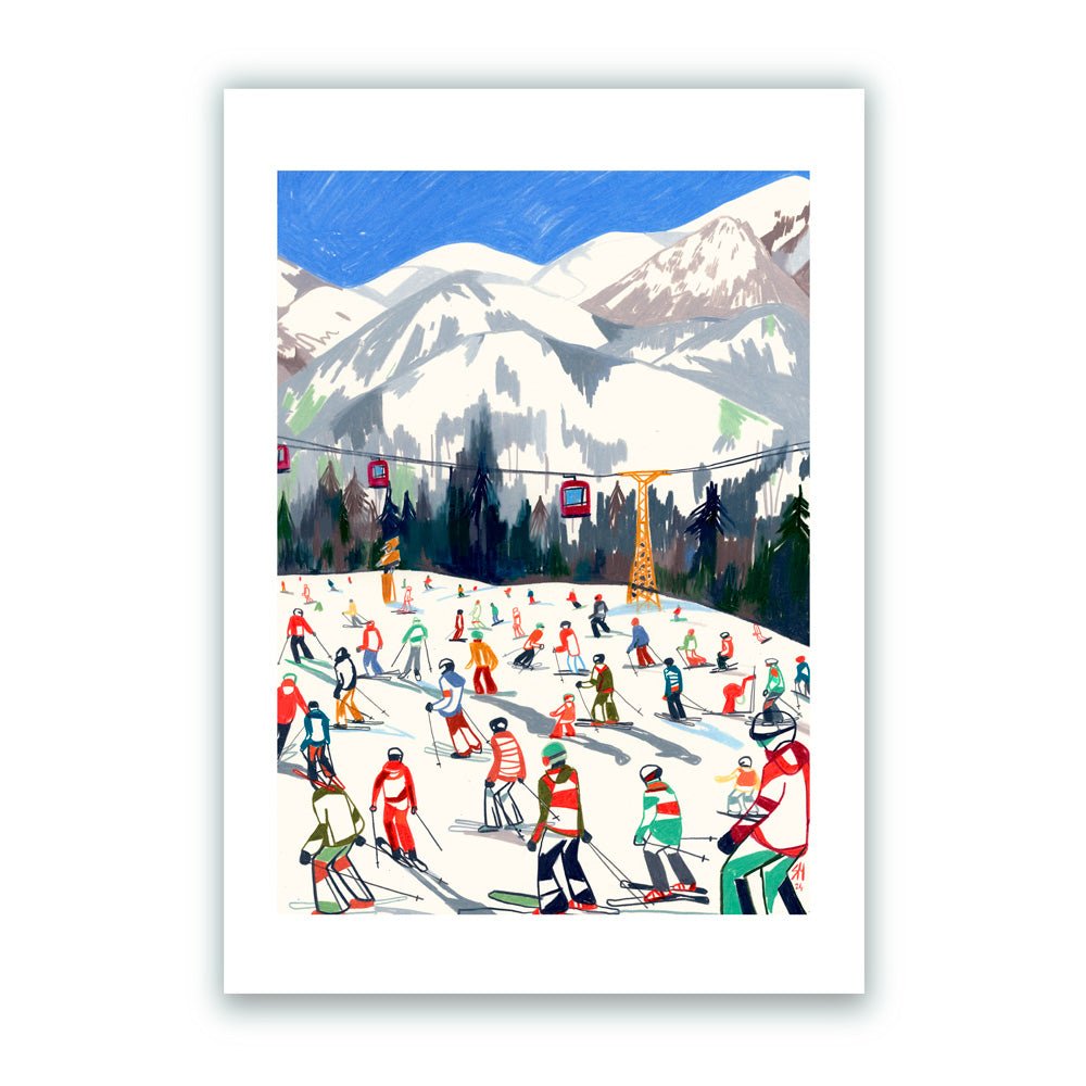 Saison de ski au Tyrol du Sud A4 Giclée Print