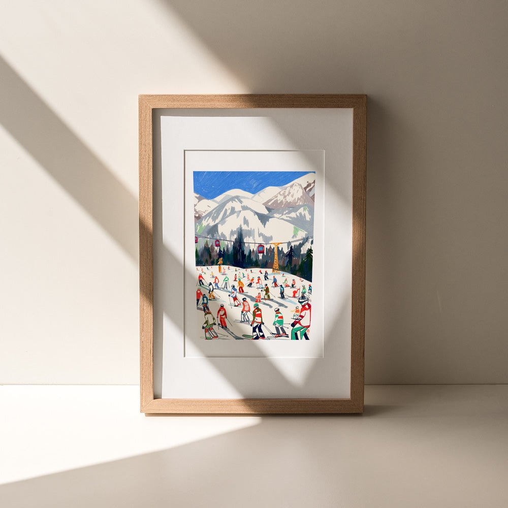 Temporada de Esquí en Südtirol Impresión Giclée A4
