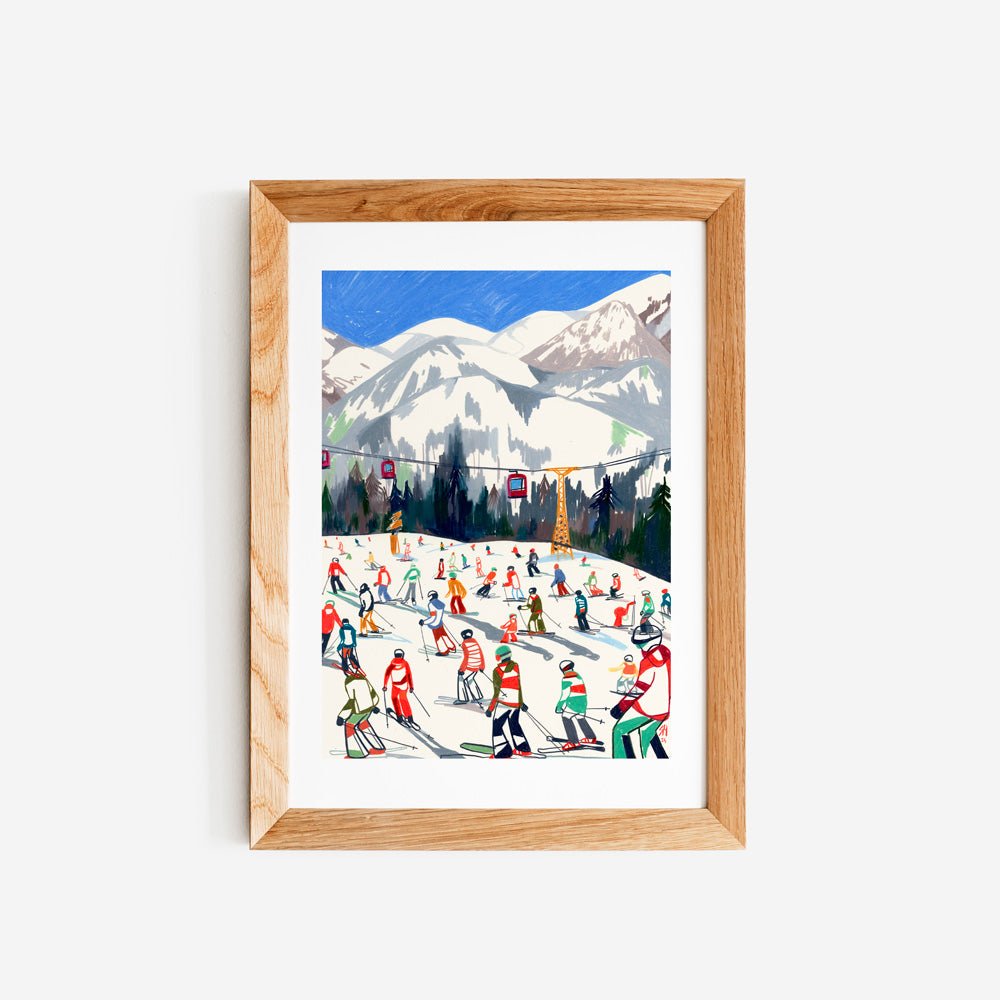 Südtirol Ski Season Giclée Print A4