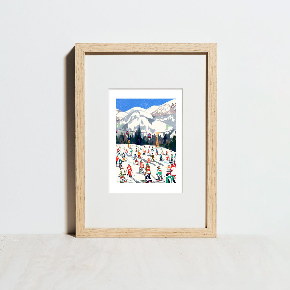 Südtirol Ski Season Giclée Print A5