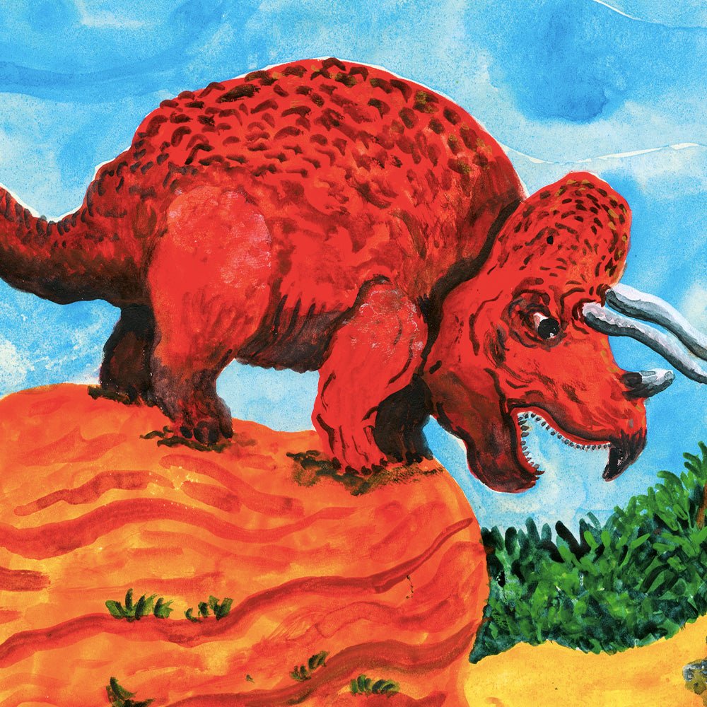 DinoWestern Triceratops Impresión Giclée A4