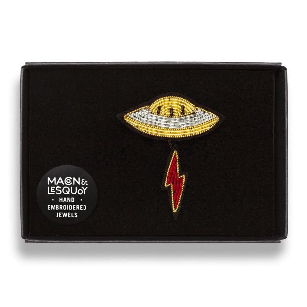 UFO Hand-embroidered Brooch