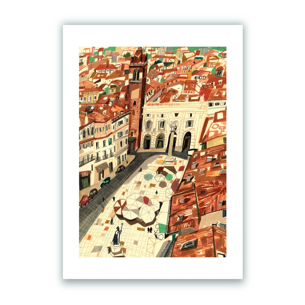 Verona City View Giclée Print A4