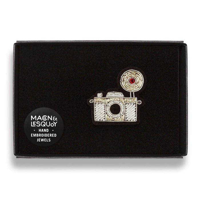 Camera Hand-embroidered Pin