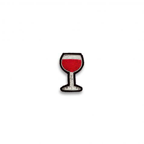 Red Wine Glass Hand-embroidered Brooch