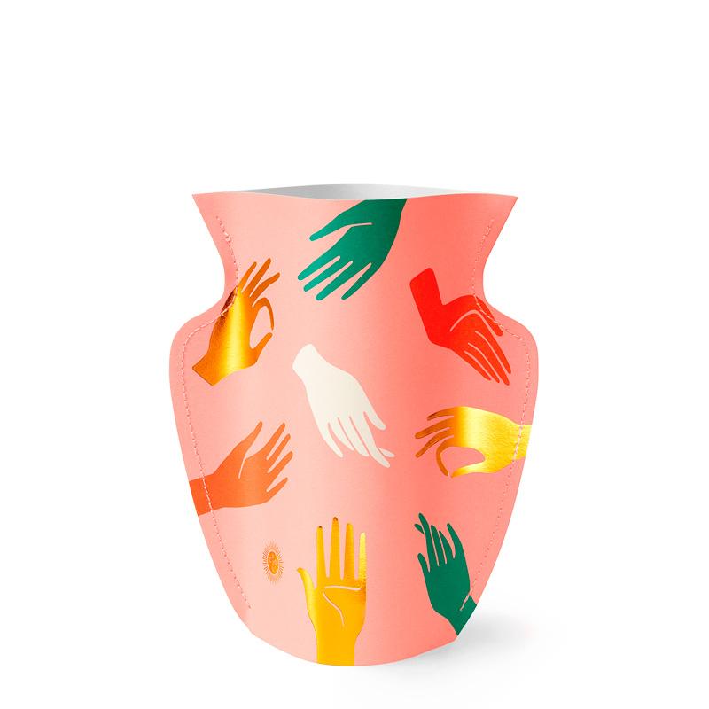 Mini Paper Vase Hamsa Pink